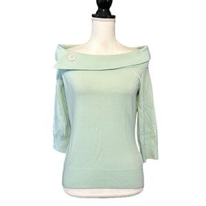 Banana Republic Mint Off-the-Shoulder Sweater